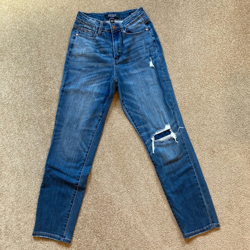 Judy Blue semi distressed boyfriend jeans